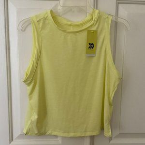 All In Motion-Womens Cropped Active Tank-Neon Yellow Women's Size S